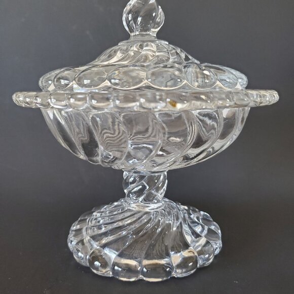 Fostoria Colony Lidded Spiral Candy Dish or Tazza Vintage - Picture 2 of 5